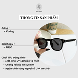  Kính mát T7126 dáng Vuông nhựa TR90 dẻo Hàn Quốc 