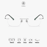  Gọng khoan không viền 6077 dáng vuông titanium cao cấp 