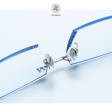 Gọng kính khoan không viền WT 0010 dáng đa giác titanium cao cấp