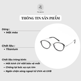 Gọng kính Zay Eyewear M 6212 dáng mắt mèo Titanium phong cách Hàn Quốc