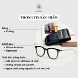  Gọng kính Chrome Hearts CH8221 dáng vuông nhựa acetate + titanium cao cấp fullbox 