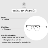  Gọng kính Bolon BA7009 dáng vuông browline titanium chính hãng fullbox 