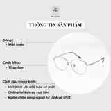  Gọng kính Gusoo 33038 dáng mắt mèo Titanium chính hãng 