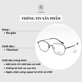 Gọng kính Velocity VL283036 dáng đa giác titanium chính hãng fullbox