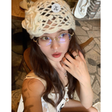  Gọng kính Zay Eyewear Vivienne Westwood V8003T dáng tròn Titanium phong cách Hàn Quốc 
