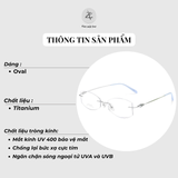  Gọng khoan không viền 2811 dáng lục giác titanium cao cấp 