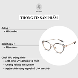  Gọng kính Molsion MA6039 dáng mắt mèo titanium chính hãng fullbox 