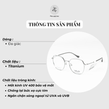 Gọng kính Velocity VL23637 dáng đa giác thép không gỉ chính hãng fullbox