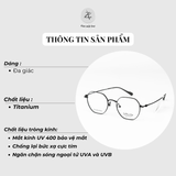  Gọng kính Velocity VL23631 dáng đa giác thép không gỉ chính hãng fullbox 