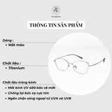  Gọng kính Gusoo 33052 dáng mắt mèo Titanium chính hãng 