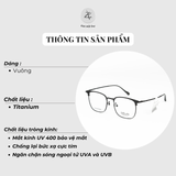  Gọng kính nửa khung Velocity VL23651 dáng vuông thép không gỉ chính hãng fullbox 