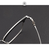  Gọng kính nửa khung Chrome Hearts Sorton dáng vuông titanium cao cấp fullbox 