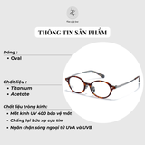  Gọng kính Zay Eyewear V6006T dáng oval nhựa acetate phong cách Hàn Quốc 