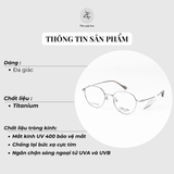  Gọng kính Velocity VL23626 dáng lục giác thép không gỉ chính hãng fullbox 