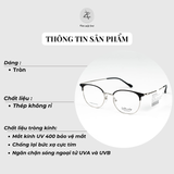  Gọng kính nửa khung Velocity VL23566 dáng tròn thép không gỉ chính hãng fullbox 