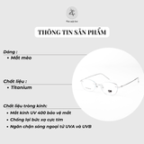 Gọng khoan không viền GAMA MY9047 dáng mắt mèo Titanium chính hãng