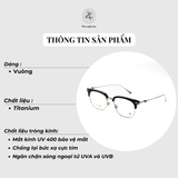  Gọng kính nửa khung CH SLUNTRADICTION dáng vuông titanium cao cấp 