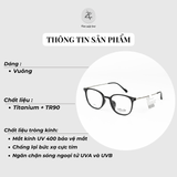  Gọng kính Velocity VL23625 dáng vuông thép không gỉ chính hãng fullbox 