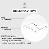  Gọng kính xẻ cước Lavein Paris V9013 dáng mắt mèo titanium chính hãng fullbox 