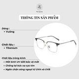  Gọng kính nửa khung BV 81036 dáng vuông titanium cao cấp 