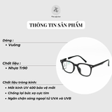  Gọng kính Zay Eyewear TR6611 dáng vuông nhựa TR90 phong cách Hàn Quốc 