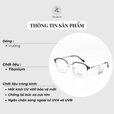  Gọng kính Velocity VL23653 dáng vuông thép không gỉ chính hãng fullbox 