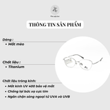 Gọng kính AkiraZenshi 33052 dáng mắt mèo titanium chính hãng