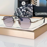  Kính mát Chrome Hearts Prosted dáng đa giác titanium cao cấp fullbox 
