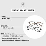  Gọng kính V8008T dáng mắt mèo nhựa acetate & titanium cao cấp 
