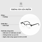  Gọng kính nửa khung RayBan 0RX5154 dáng vuông nhựa Acetate & Kim loại chính hãng fullbox 