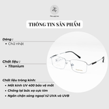  Gọng kính Guylaroche L6642 dáng chữ nhật titanium phong cách thời trang cao cấp 