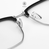  Gọng kính Zay Eyewear 22221 dáng vuông nửa khung Titanium phong cách Hàn Quốc 