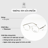 Gọng kính Velocity VL23636 dáng đa giác thép không gỉ chính hãng fullbox 
