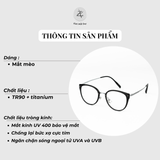  Gọng kính Zay Eyewear 25021 dáng mắt mèo titanium phong cách Hàn Quốc 