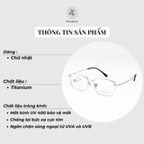  Gọng kính Romano Titan 3002 dáng chữ nhật titanium phong cách thời trang cao cấp 