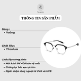  Gọng kính nửa khung Molsion MA6061 dáng vuông titanium chính hãng fullbox 
