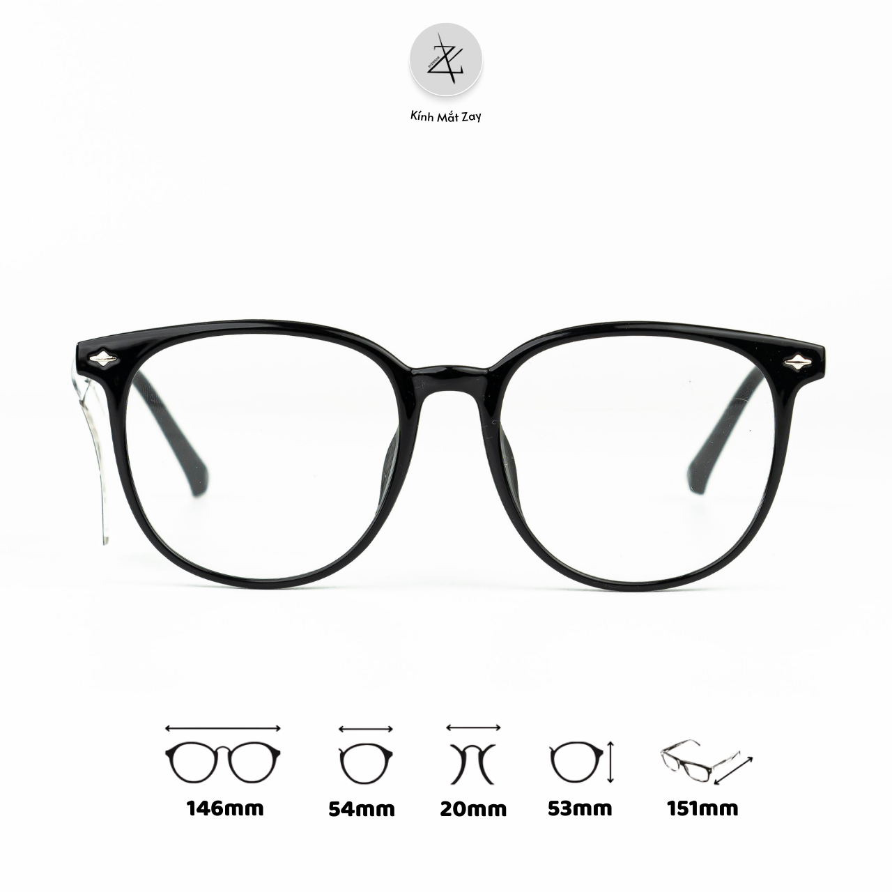  Gọng kính Size To TR6612 dáng tròn nhựa TR90 dẻo chính hãng 