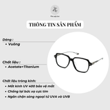  Gọng kính Chrome Hearts CH8100 dáng vuông titanium cao cấp fullbox 