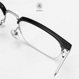  Gọng kính xẻ cước D8063 dáng vuông nữa khung Titanium cao cấp 