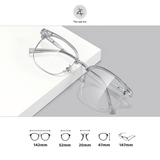  Gọng kính nửa khung Zay Eyewear OF 0062 dáng vuông titanium phong cách Hàn Quốc 