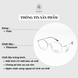  Gọng kính Velocity VL23584 dáng tròn thép không gỉ chính hãng fullbox 
