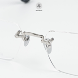  Gọng khoan không viền Chrome Hearts CH8290 dáng đa giác titanium cao cấp full box 