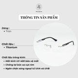  Gọng khoan không viền Chrome Hearts CH8131 dáng tròn titanium cao cấp full box 