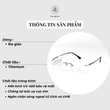  Gọng khoan không viền Lorentz T600 dáng đa giác titanium chính hãng fullbox 