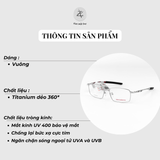  Gọng kính New Balance Elock NBS07068X dáng vuông titanium chính hãng fullbox 