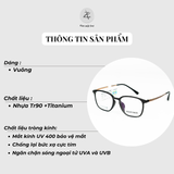 Gọng kính Asifinis 8003 dáng vuông nhựa TR90+Titanium phong cách Hàn Quốc 