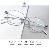  Gọng kính Zay Eyewear 80809 dáng đa giác titanium phong cách Hàn Quốc 