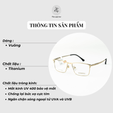 Gọng kính Chimeric 7202 dáng vuông Titanium chính hãng