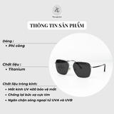  Kính mát phân cực polarized Ristaky 8974 dáng phi công Titanium chính hãng 