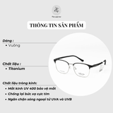  Gọng kính Velocity VL23336 dáng vuông thép không gỉ chính hãng fullbox 